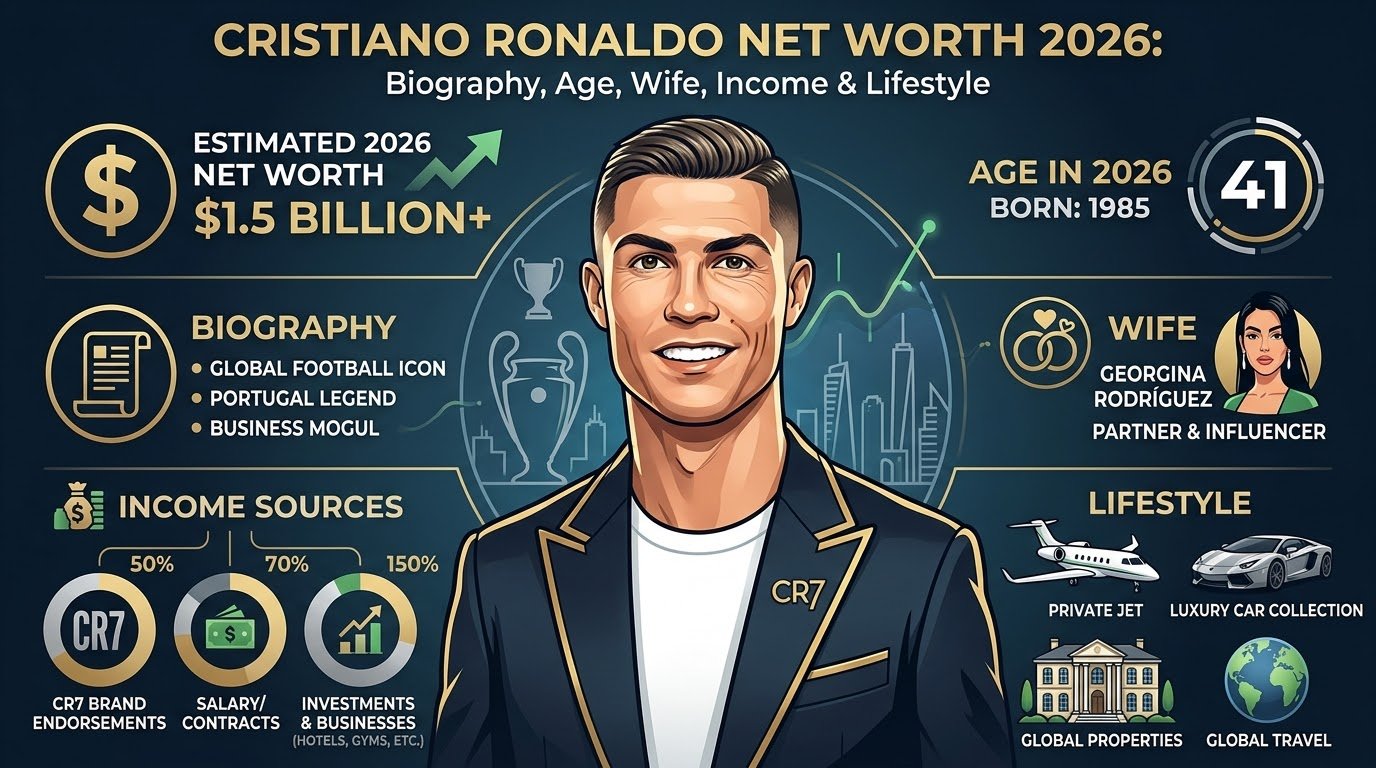 Cristiano Ronaldo Net Worth 2026: Biography, Age, Wife, Income and Lifestyle