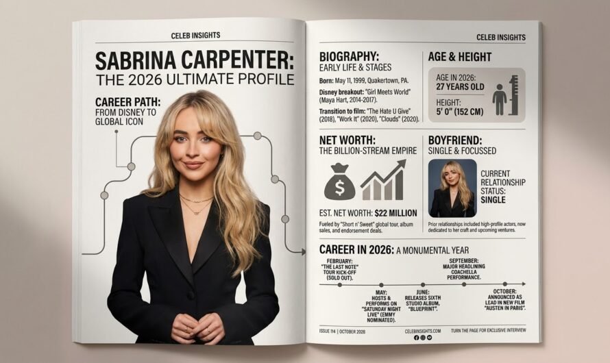 Sabrina Carpenter Biography, Net Worth, Age, Height, Boyfriend & Career in 2026